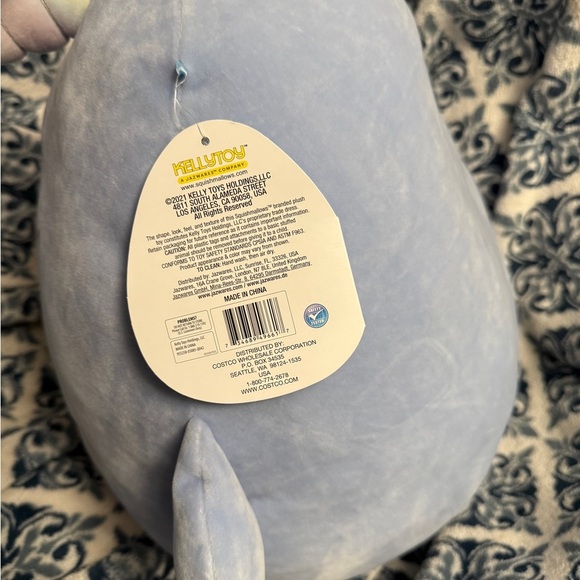 Squishmallow Naomi Plush Narwhal Pillow - Blue and Pastel Sz Large New with Tags - Picture 5 of 12